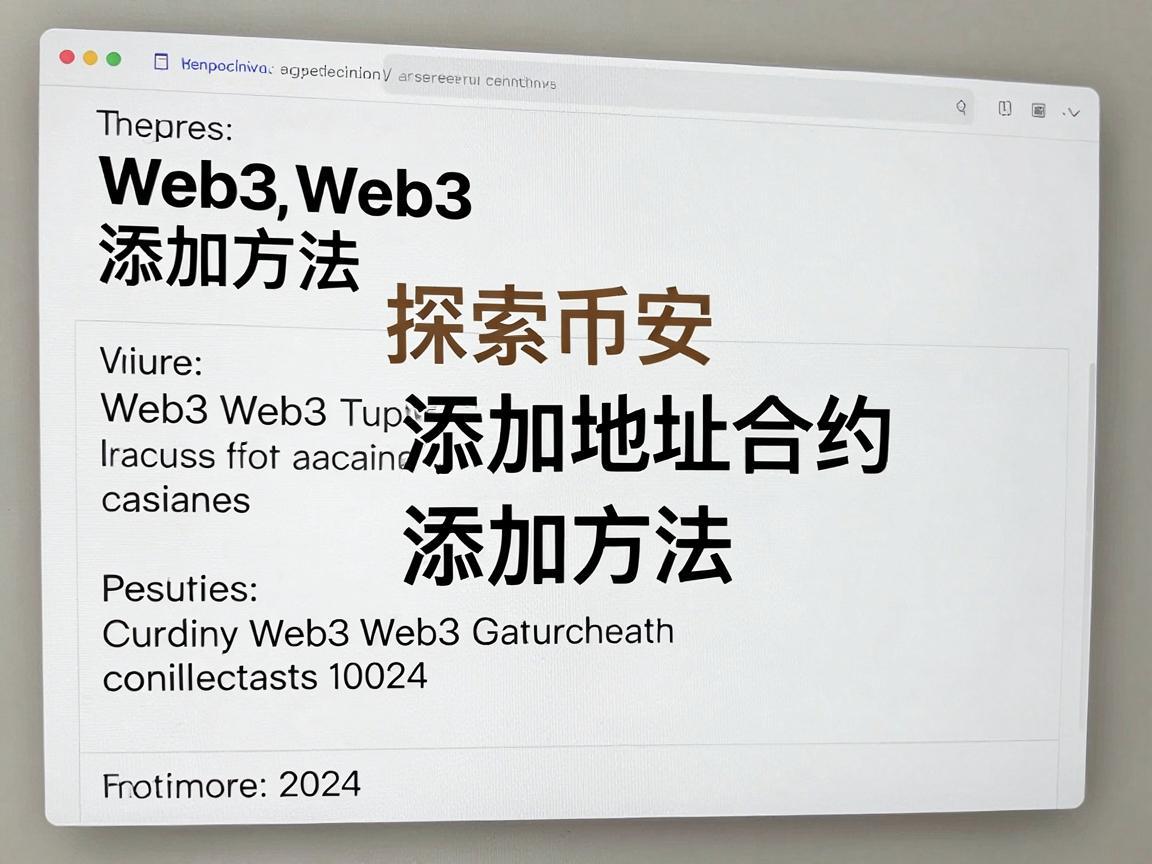 探索币安Web3合约地址的添加方法