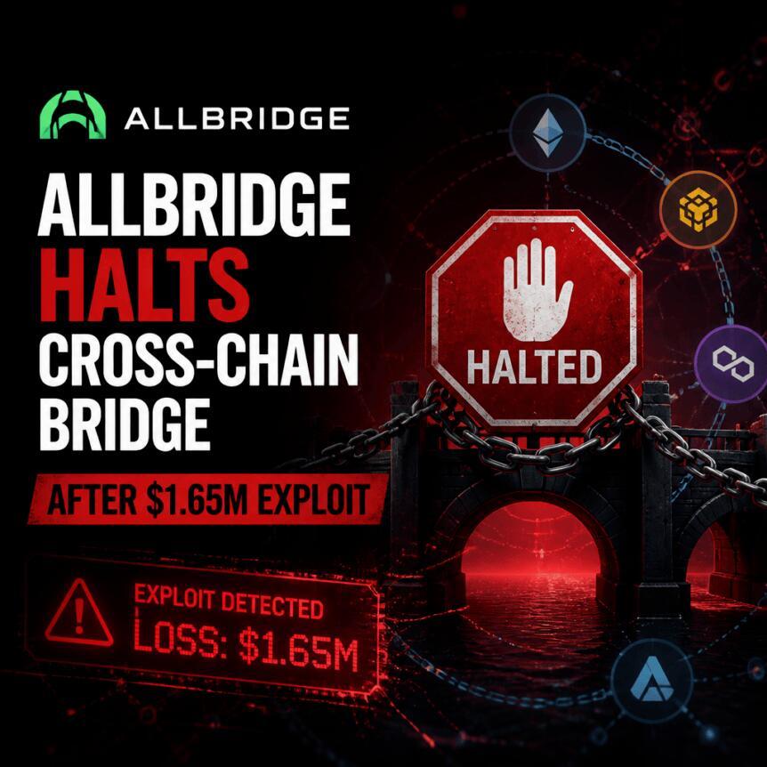 Allbridge跨链桥遭165万美元攻击后暂停服务